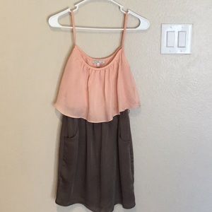 Charlotte Russe Peach & Brown Dress
